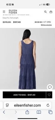 Vestido para mujer Eileen Fisher de seda aplastada en capas sin mangas grande NUEVO Foto 1 de 2