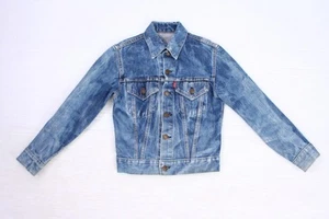 Vintage 60s Levi's Big E Type 3 Denim Trucker Jacket Kids Youth 521 Button Stamp - Picture 1 of 11