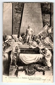 Postal litográfica francesa tumba del mariscal de Sajonia de colección de Estrasburgo - Imagen 1 de 2