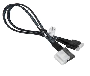 SuperMicro CBL-SAST-0817 SLIMLINE SAS x8 (LA) to 2x Oculink x4,INT, 36CM,34AWG - Picture 1 of 1