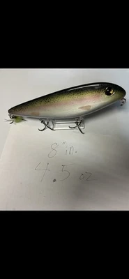 Rainbow Trout Color Topwater Walking Style Fishing Lure, Handmade 9”inch , 4.5oz - Image 1 of 4