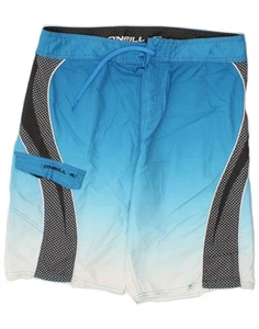 O'NEILL Mens Graphic Swimming Shorts Large Blue Colourblock Polyester HR09 - Picture 1 of 3