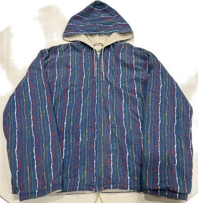 Chaqueta con Capucha Jack Nicklaus Vintage XL Azul Cremallera Completa Foto 1 de 3