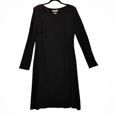 Vestido midi Jil Sander vintage de lana negro manga larga talla 42 minimalista gótico Foto 1 de 4