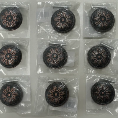 Set of 9 Antique Copper Snowflake Drawer Knobs – Decorative Cabinet Pulls - Image 1 of 4