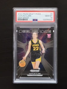 Selecciones de draft Panini Prizm 2024 #8 Caitlin Clark Deep Space RC PSA 10 - Imagen 1 de 2