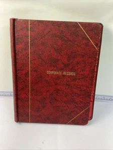 Vintage Corporation Schallplattenbuch rot Kunstleder Mappe leere Seiten Geschäftsbuch - Bild 1 von 6