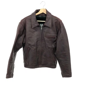 Schott Leather Jacket With Liner 38 Bordeaux Men Outerwear Used - Picture 1 of 10