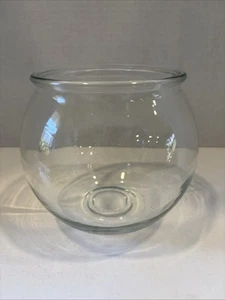 Vintage Klarglas Runde Kugel Fisch Betta Schale Herzstück - Bild 1 von 5