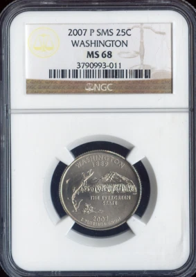 2007 P Washington State Quarter NGC MS68 SMS Quality - Image 1 of 2