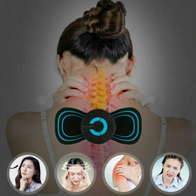 SHOPELEGANCE Portable Mini Electric Neck Massager Cervical Massage Back Massager Stimulator
