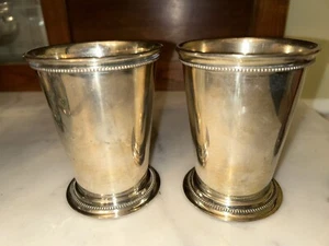 Patrick Henry Silverplate Mint Julep Cup Pair England Mark PC Derby Cocktail - Picture 1 of 6