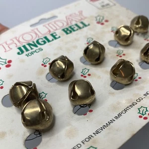 10 Vintage Thrifty's Weihnachten goldfarbene Jingle Bells Original Karte Handwerk Urlaub - Bild 1 von 12