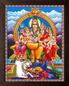 Wall Decor Lord Shiva Family, HD Printed Photo Frame ( Size: 30 X 23.5 X 1.5 cm) - Picture 1 of 3