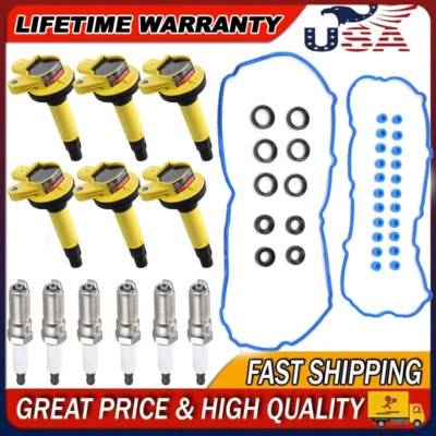 Kit de junta de cubierta de válvula + bobina de encendido UF553 + bujía de iridio para Ford F-15 3,5 L Foto 1 de 4