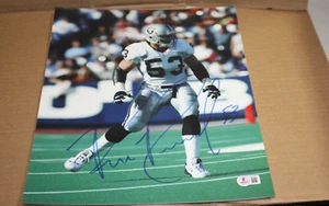 OAKLAND RAIDERS BILL ROMANOWSKI #53 SIGNED 11x14 PHOTO AWAY POSE BECKETT COA - Picture 1 of 1