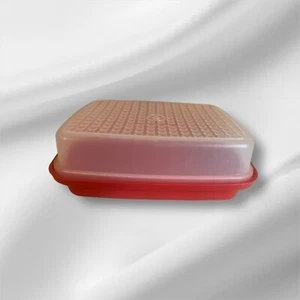 Contenedor de adobo de carne Tupperware #1295 de colección tapa grande de pimentón rojo 1294 - Imagen 1 de 2