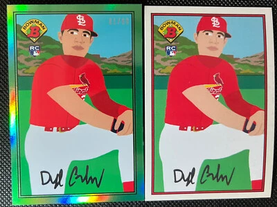 2021 Topps Keith Shore 1989 Bowman Dylan Carlson Rookie Base & Green Foil 01/89 - Image 1 of 4