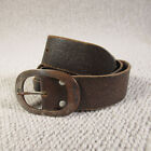 Leather Belt 36 90 Brown Solid Braided Distressed Lindex Vintage 5507
