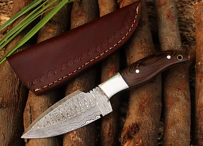 SHARDBLADE SHARD™ CUSTOM HAND FORGED Damascus Steel Hunting Skinner Hunting Knife W/Sheath