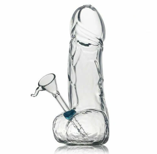 8"Male Penis Glass Bong Shisha Hookah Smoking Water Pipe Tobacco Bubbler