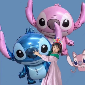 90x83cm Disney Lilo Stitch Interstellar Baby Stitch Angel Aluminum Film Balloon - Picture 1 of 11