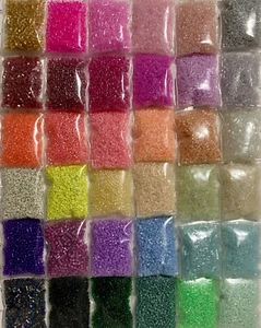 14.8OZ/420G Glass Beads Bulk Lot Mixed Size Assorted Cylinder Beads 36 COLOR#D - Picture 1 of 24