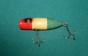 SUPER RARE ANTIQUE RED WHITE BLUE SOUTH BEND BABE BASS ORENO FISHING LURE WOOD - Picture 1 of 4
