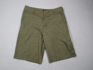 Vintage Rusty Shorts Mens 33 Green Check Cargo Casual Walk Travel Skate Y2K - Picture 1 of 8