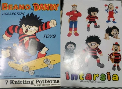 Knitting Pattern Beano & Dandy Toys Gary Kennedy Intarsia 1996 Knitting Patterns - Image 1 of 3