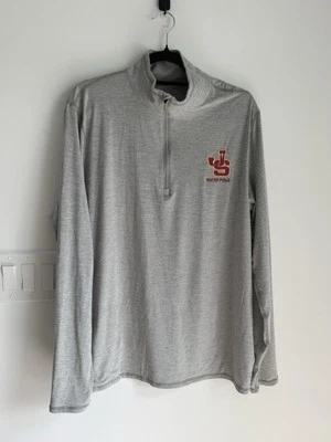 Vuori 男式 XL Ease Performance 半拉链 2.0 Heather 灰色 * * 水 Polo 标志 * * — 第 1/4 张图片