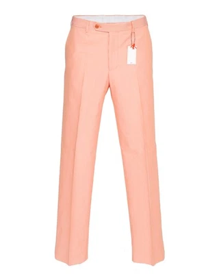 NWT ISAIA Napoli PANTS orange white striped cotton trousers luxury Italy 56 - Image 1 of 4