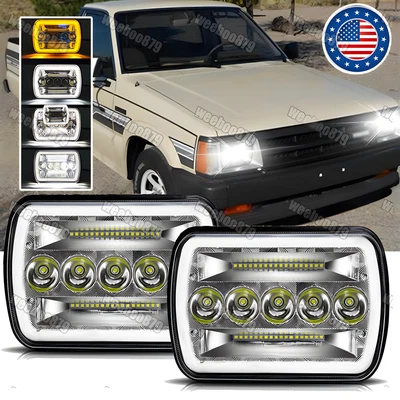 Par de faros LED 7x6 5x7" alto/bajo DRL giro para Mazda B2200 B2000 B2600 RX-7 Foto 1 de 4