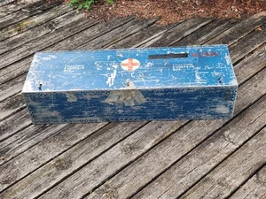 US Army Fracture First Aid Field Kit Cabinet Metal 9.5x42x13.5 Vintage Red Cross - Picture 1 of 24