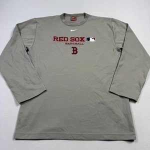 Nike Boston Red Sox Baseball Long Sleeve Shirt MLB Gray Youth Boys L (16-18) - Picture 1 of 12