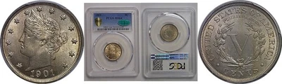 1901 Liberty Nickel   PCGS MS-64  CAC - Image 1 of 3