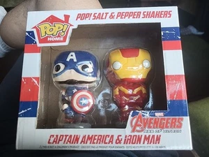 Avengers Salt Pepper Shaker "Captain America & Iron Man" Funko Pop! (NEW) - Picture 1 of 4
