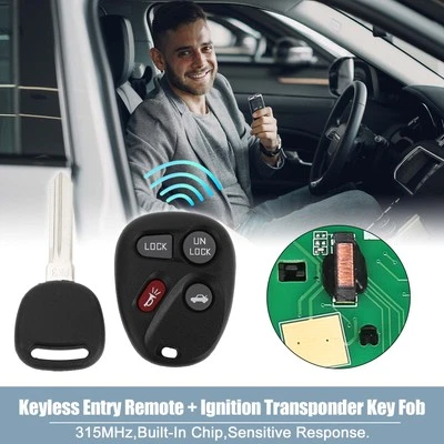 1 juego de llavero transpondedor de encendido remoto de entrada sin llave de 315 MHz para GMC Savana Foto 1 de 4