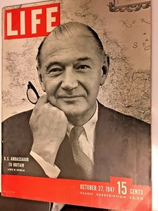 Vintage Life Magazine, AMBASSADOR TO BRITAIN on Cover, Ootober 27, 1947 - Imagen 1 de 4