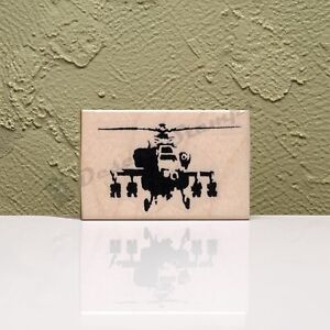 Helicopter Rubber Stamp, Banksy Helicopter Gunship, Flying, Chopper, Whirlybird