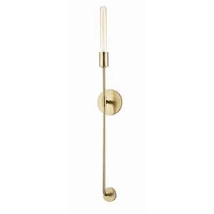 MITZI HUDSON VALLEY LIGHTING Dylan 1-Light Aged Brass Wall Sconce - Picture 1 of 11