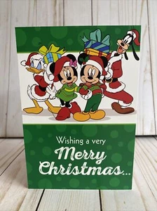 Mickey Mouse + Minnie + Donald Duck + Goofy Presents Hallmark Christmas Card New - Picture 1 of 6
