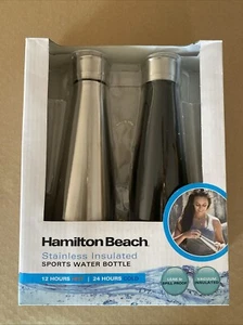 Hamilton Beach Stainless Insulated Sports Water Bottle, New In Box. Set Of Two. - Picture 1 of 5