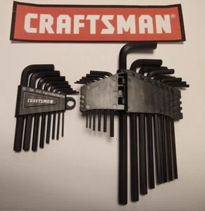 Craftsman 14 Long and 8 Short Arm Hex Key Allen Key Set SAE - Picture 1 of 4