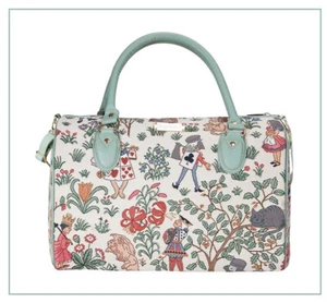 Signare Alice In Wonderland Tapestry Weekend Travel Bag Shoulder Grab Bag Cream - Picture 1 of 12