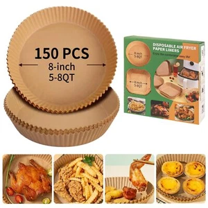 150 Pcs 8 Inch Round Non Stick Air Fryer Liners Disposable Paper Liners - Picture 1 of 7