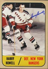 Custom made OPC style 1967-68 New York Rangers Harry Howell Hockey card white