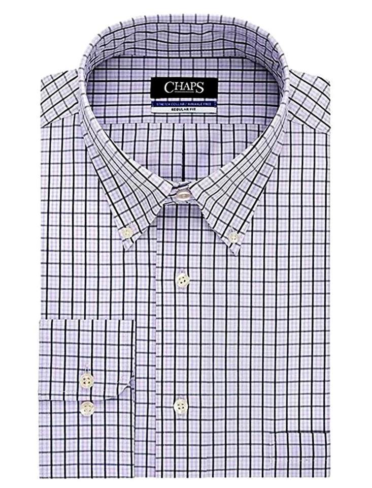 Nueva Camisa de Vestir Chaps Para Hombre Calce Regular Sin Arrugas Mangas Largas Nueva con Etiquetas Foto 1 de 2