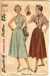 GIACCA GONNA TOP HALTER DONNA MODELLO CUCITO SEMPLICITÀ VINTAGE ANNI 50 3238 14 - Foto 1 di 5
