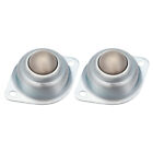 5/8 Inch/1 Inch Roller Ball Transfer Bearing Units Flange Mounted Silver Tone